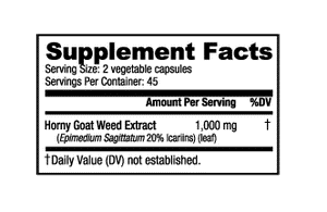 NUTRABIO - HORNY GOAT WEED - 90 CAPSULES