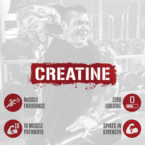 5%, Crea-TEN 10-in-1 Creatine Formula, Blue Raspberry