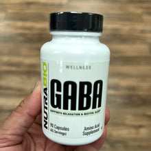 Load image into Gallery viewer, NutraBio 100% Pure GABA (Gamma-Aminobutyric Acid) 1000mg - 90 Vegetable Capsules