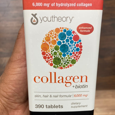 Youtheory, Collagen+Biotin, 65 servings