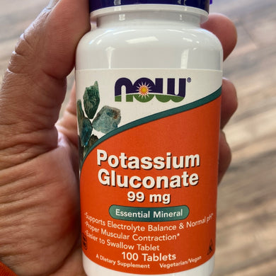 Now, Potassium Gluconate, 99mg, 100 tabs