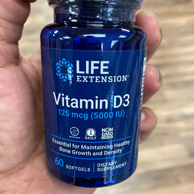 Life Extension, Vitamin D (5000 IU) 60 soft gels