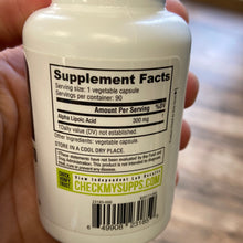 Load image into Gallery viewer, NutraBio Alpha Lipoic Acid (ALA) 300 mg - 90Vegetable Caps