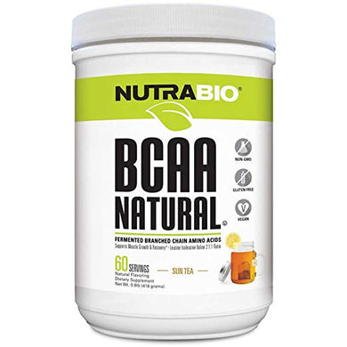 NutraBio BCAA Natural Powder - 60 Servings