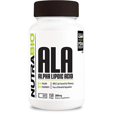 NutraBio Alpha Lipoic Acid (ALA) 300 mg - 90Vegetable Caps