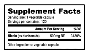 Niacinamide (500mg) 120 Vegetable Capsules