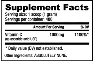 Nutrabio Vitamin C Powder 480 Grams