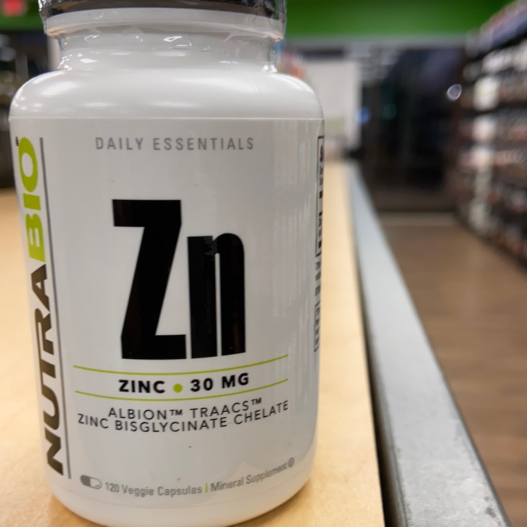 NutraBio Zinc, 30 mg, 120 veg capsules