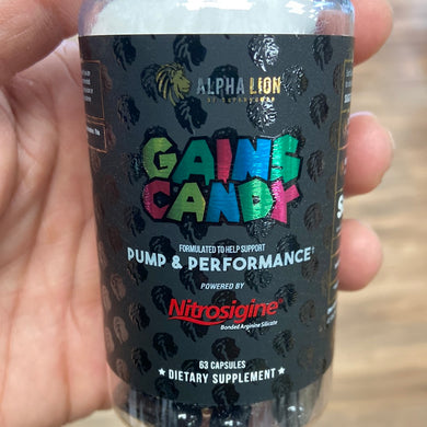 Alpha Lion, Gains Candy, Nitrosigine, Pump & Performance, 21 servings
