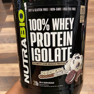 NutraBio 100% Whey Protein Isolate, 2 LB