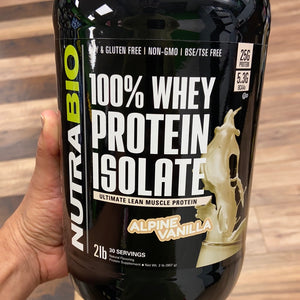 NutraBio 100% Whey Protein Isolate, 2 LB