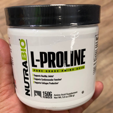 Nutrabio, L-Proline, 150g, powder