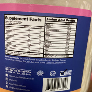 NutraOne, Vegan Protein Powder, 18 servings