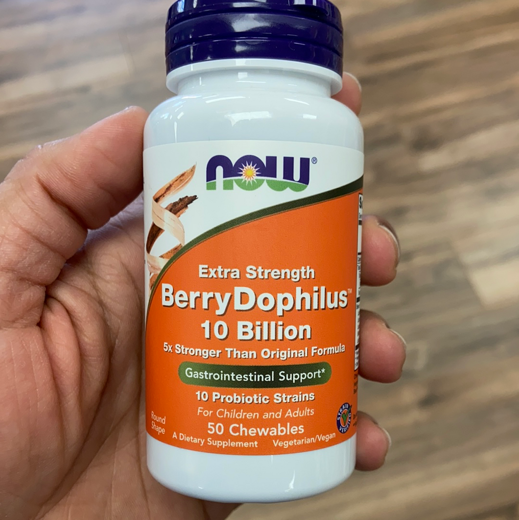 Now, BerryDophilus 10 Billion, 50 chewables