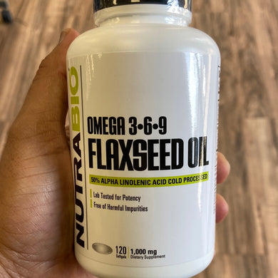 NutraBio Flaxseed Oil  120Softgels